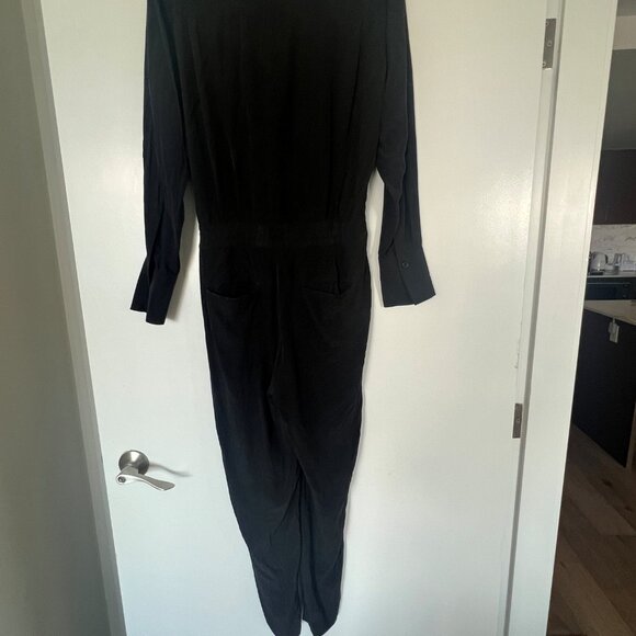 Equipment Femme Black Silk Jumpsuit - Size 4 - Picture 5 of 5
